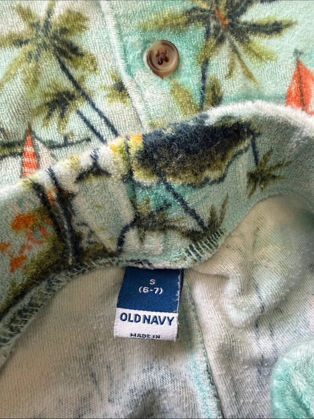 Old Navy kids terry cloth tropical set